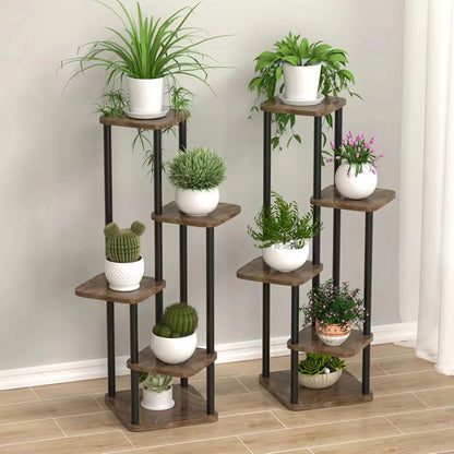 Indoor Wooden Plant Shelf: Multi-Tier Display Rack