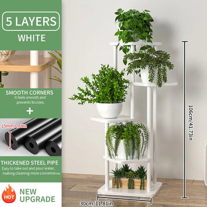 Indoor Wooden Plant Shelf: Multi-Tier Display Rack