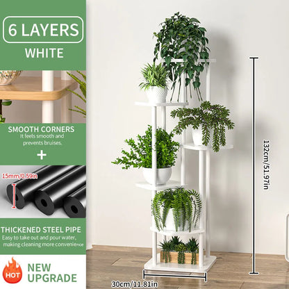 Indoor Wooden Plant Shelf: Multi-Tier Display Rack